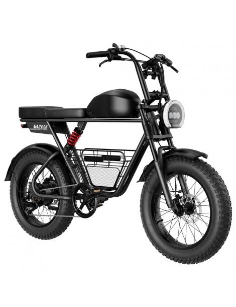 GUNAI-T Bicicletta elettrica motore 1000W batteria 48V 21Ah pneumatici grassi 20*4.0 pollici velocità massima 60km/h - Nero Negozio online di fabbrica