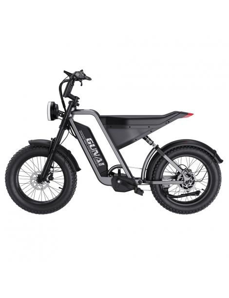 GUNAI-Y Bicicletta elettrica motore 1000W batteria 48V 18Ah pneumatici grassi 20*4.0 pollici velocità massima 60km/h - Nero Fornitura limitata