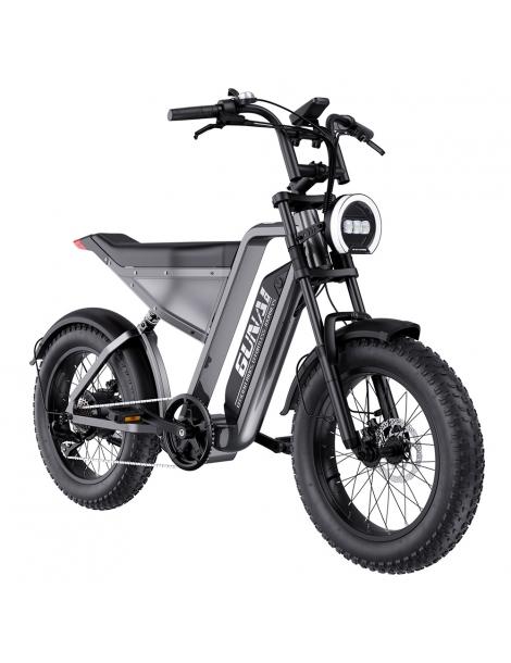 GUNAI-Y Bicicletta elettrica motore 1000W batteria 48V 18Ah pneumatici grassi 20*4.0 pollici velocità massima 60km/h - Nero Fornitura limitata