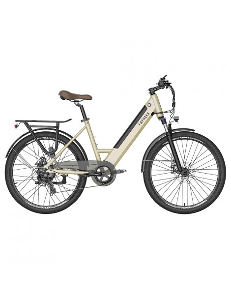 FAFREES F26 Pro 26'' E-Bike da città passo-passo 25 Km/h Motore 250W 36V 10Ah Batteria incorporata rimovibile-Oro Offerta per la Festa della Mamma