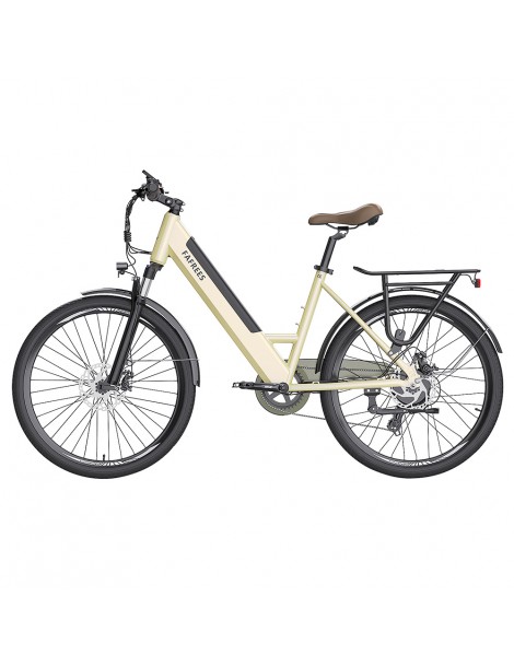 FAFREES F26 Pro 26'' E-Bike da città passo-passo 25 Km/h Motore 250W 36V 10Ah Batteria incorporata rimovibile-Oro Offerta per la Festa della Mamma