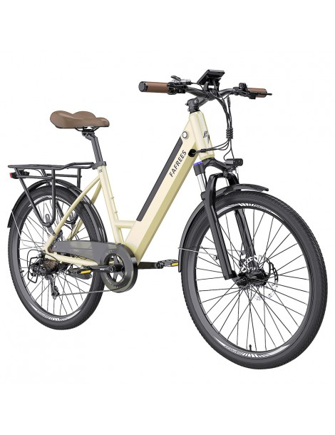FAFREES F26 Pro 26'' E-Bike da città passo-passo 25 Km/h Motore 250W 36V 10Ah Batteria incorporata rimovibile-Oro Offerta per la Festa della Mamma