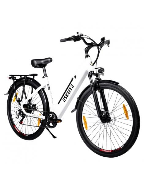ESKUTE ES-28-SDXK Bicicletta elettrica motore da 250W batteria da 36V 20Ah pneumatici da 28*1.75 pollici - Bianco Offerta San Valentino