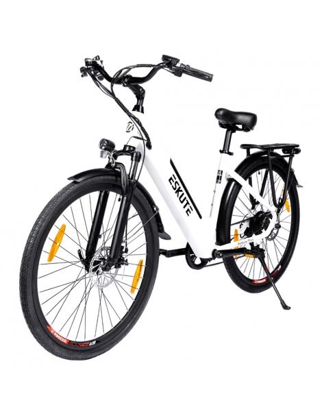 ESKUTE ES-28-SDXK Bicicletta elettrica motore da 250W batteria da 36V 20Ah pneumatici da 28*1.75 pollici - Bianco Offerta San Valentino
