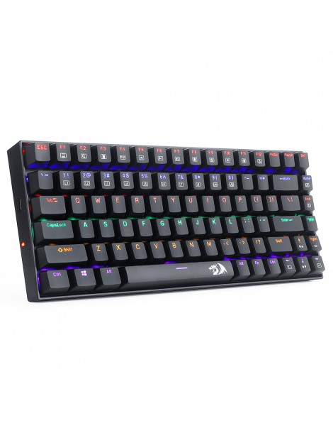 K629-KB 75% Arcobaleno LED retroilluminazione tastiera meccanica da gioco 84 tasti interruttore blu-nero ACQUISTA ORA