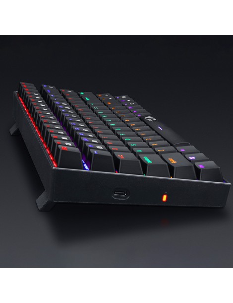 K629-KB 75% Arcobaleno LED retroilluminazione tastiera meccanica da gioco 84 tasti interruttore blu-nero ACQUISTA ORA