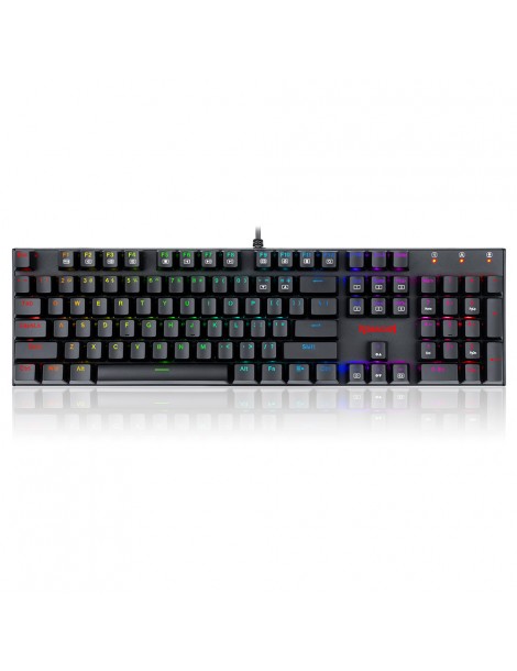 Tastiera meccanica cablata a 104 tasti K565-RGB Retroilluminazione RGB Layout USA Base in alluminio Interruttore rosso - Nero Ultimi due giorni