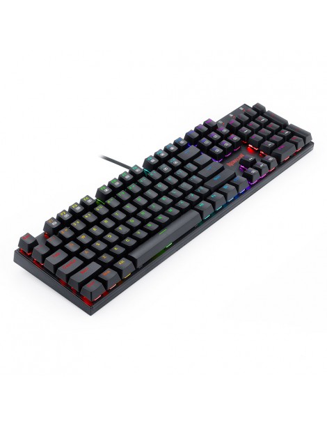 Tastiera meccanica cablata a 104 tasti K565-RGB Retroilluminazione RGB Layout USA Base in alluminio Interruttore rosso - Nero Ultimi due giorni