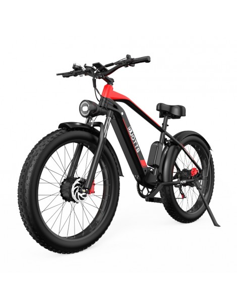 DUOTTS F26 26*4.0 Inch Bicicletta elettrica con pneumatici grassi doppio motore 750W*2 batteria LG 17.5Ah - Nero 50% di sconto per tempo limitato