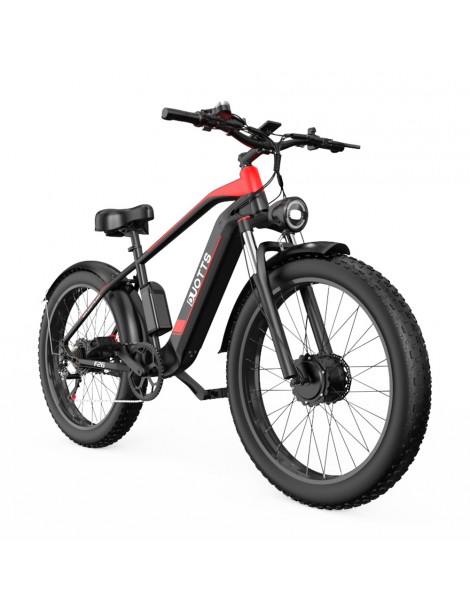 DUOTTS F26 26*4.0 Inch Bicicletta elettrica con pneumatici grassi doppio motore 750W*2 batteria LG 17.5Ah - Nero 50% di sconto per tempo limitato