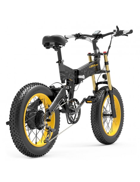LANKELEISI X3000 Plus Bicicletta elettrica pieghevole Big Fork 48V 1000W Motore 17.5Ah Batteria - Nero Pezzi Unici