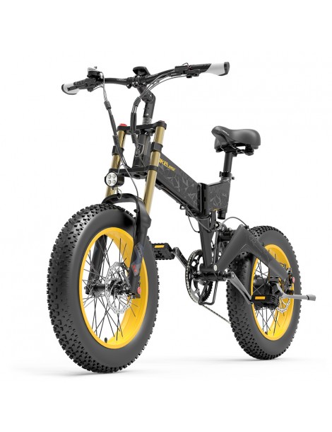 LANKELEISI X3000 Plus Bicicletta elettrica pieghevole Big Fork 48V 1000W Motore 17.5Ah Batteria - Nero Pezzi Unici