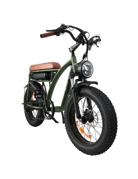 BEZIOR XF001 Plus Bici elettrica pneumatico 20*4.0in motore 48V 1000W velocità massima 45km/h 17.5Ah - Verde militare Novità