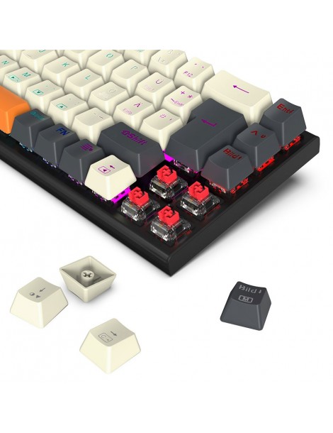 K633CGO-RGB Ryze Tastiera da gioco meccanica compatta a 68 tasti Layout tedesco Interruttore rosso retroilluminato RGB Cyber Monday