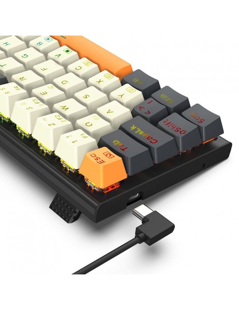 K633CGO-RGB Ryze Tastiera da gioco meccanica compatta a 68 tasti Layout tedesco Interruttore rosso retroilluminato RGB Cyber Monday