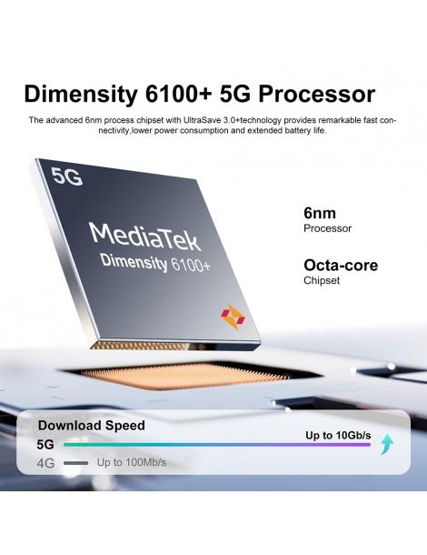FOSSiBOT S1 5G 6GB+128GB Smartphone schermo da 6 745 pollici fotocamera da 50MP NFC GPS Android 14 - Nero Offerta Giorno del Papà