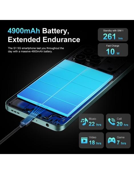 FOSSiBOT S1 5G 6GB+128GB Smartphone schermo da 6 745 pollici fotocamera da 50MP NFC GPS Android 14 - Nero Offerta Giorno del Papà