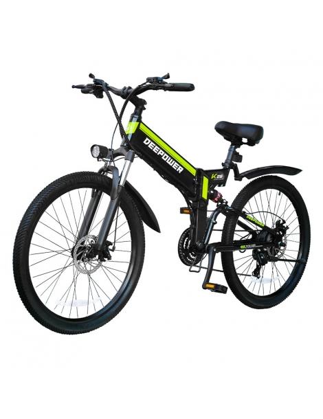 DEEPOWER K26 Bicicletta elettrica pieghevole pneumatici da 26 pollici motore da 48V 500W batteria da 12 8Ah Offerte stagionali