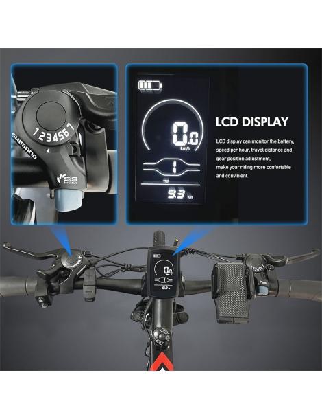 Kaisda K1 Ciclomotore elettrico pieghevole pneumatico da 26 pollici motore da 500W batteria agli ioni di litio da 10Ah - Nero Comprane uno, ottenene uno gratis