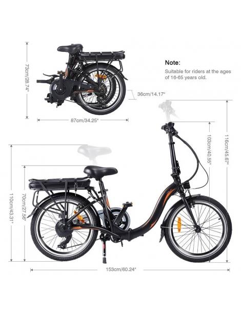 FAFREES 20F054 Bicicletta elettrica pieghevole- Batteria agli ioni di litio 36V 10AH e motore 250W Enormi risparmi