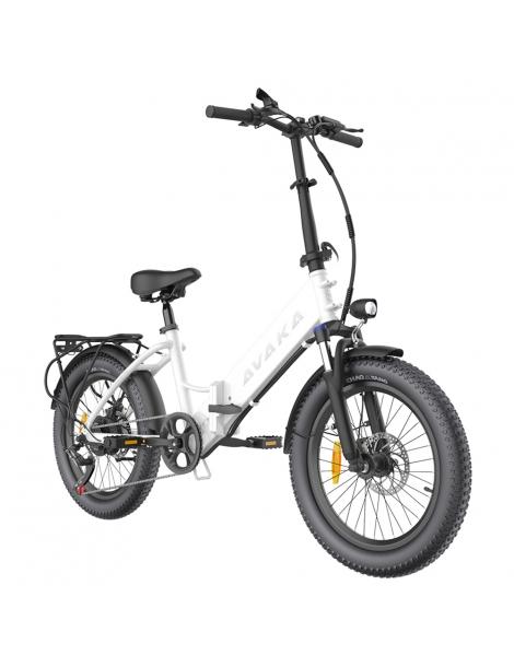 AVAKA K300 Bicicletta elettrica pieghevole motore 350W batteria 36V 16Ah pneumatici 20*3.0 pollici 31km/h 100km - Bianco Trasporto libero internazionale