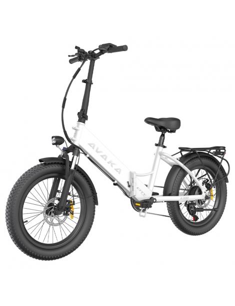 AVAKA K300 Bicicletta elettrica pieghevole motore 350W batteria 36V 16Ah pneumatici 20*3.0 pollici 31km/h 100km - Bianco Trasporto libero internazionale