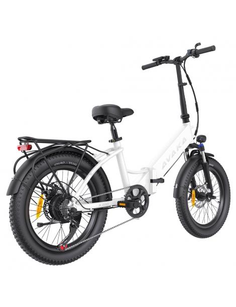 AVAKA K300 Bicicletta elettrica pieghevole motore 350W batteria 36V 16Ah pneumatici 20*3.0 pollici 31km/h 100km - Bianco Trasporto libero internazionale