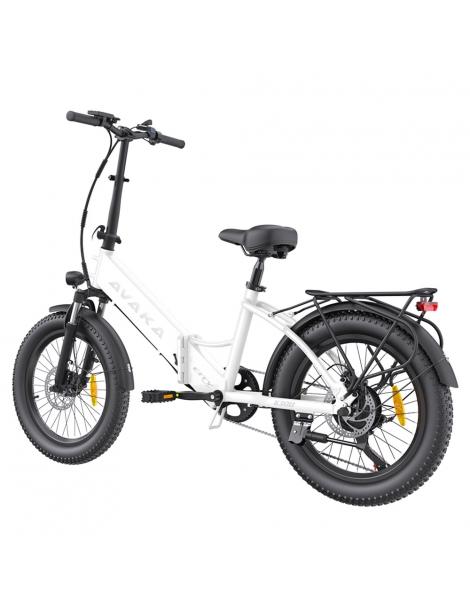 AVAKA K300 Bicicletta elettrica pieghevole motore 350W batteria 36V 16Ah pneumatici 20*3.0 pollici 31km/h 100km - Bianco Trasporto libero internazionale