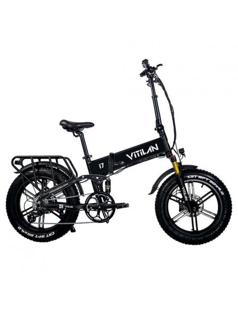 Vitilan I7 Pro 3.0 Bicicletta elettrica motore 750W 48V 20Ah pneumatico grasso 20*4.0 pollici 45km/h 80Nm 110km - Nero Officina