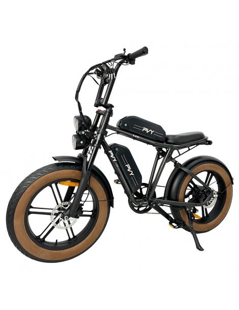 PVY X20 Mountain Electric Bike motore 1000W doppia batteria 48V 30Ah copertone 20*4.0'' 50km/h 200km 100N.M - Nero Limitato a 3 giorni