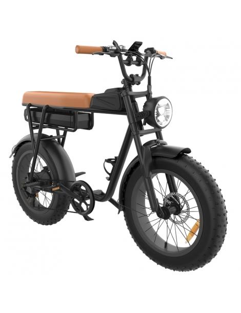 YAMALI FXH-006 Bicicletta elettrica Motore 1000W Batteria 48V 20Ah Pneumatici grassi 20*4'' - Marrone Black Friday Prezzi