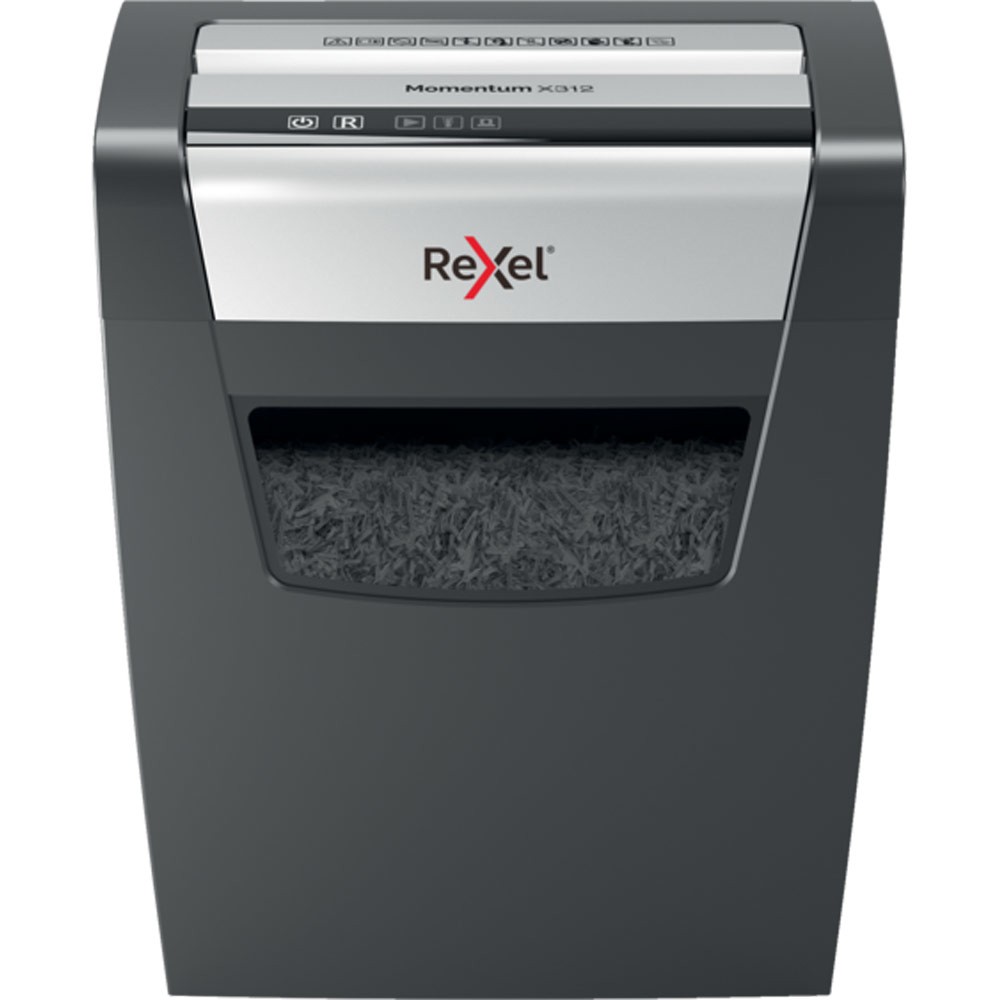 Rexel Momentum X312 distruggi documenti Taglio a particelle Nero Grigio Smaltimento dello stoccaggio
