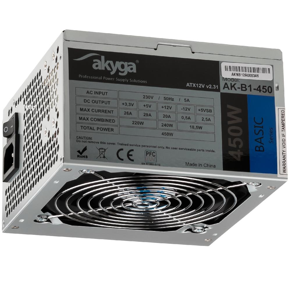 Akyga AK-B1-450 alimentatore per computer 450 W 20+4 pin ATX ATX Grigio In Saldo