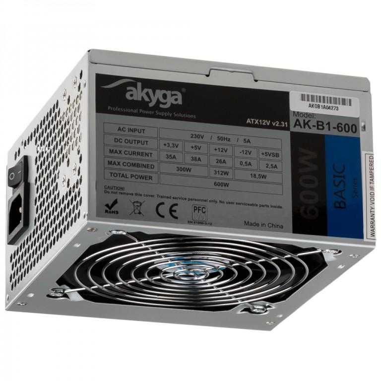 Akyga AK-B1-600 alimentatore per computer 600 W 20+4 pin ATX ATX Grigio Nuova