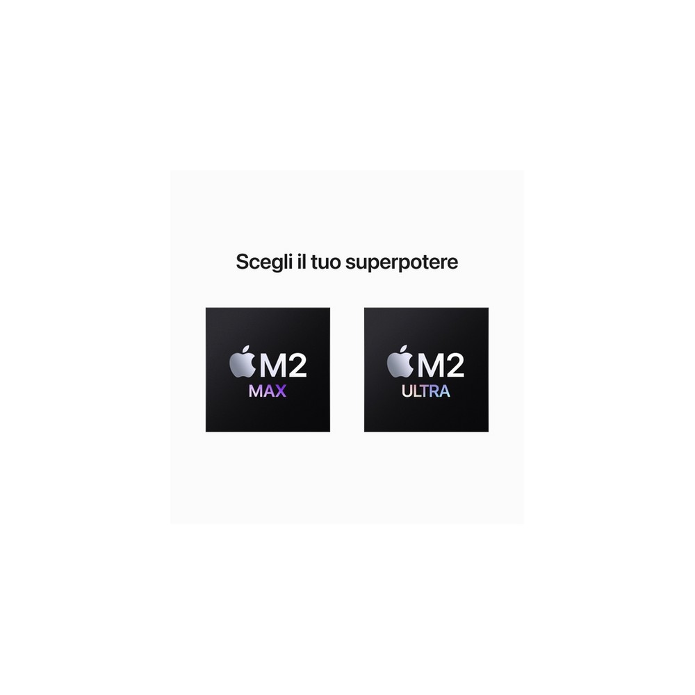 APPLE Mac Studio: Apple M2 Ultra chip con 24-core CPU 60-core GPU 1TB SSD Nuova