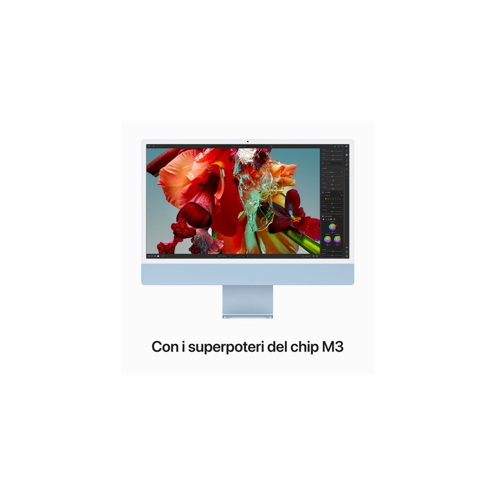 APPLE iMac 24" 256GB SSD - Apple M3 chip con 8-core CPU e 8-core GPU - Blu Spedizione gratuita