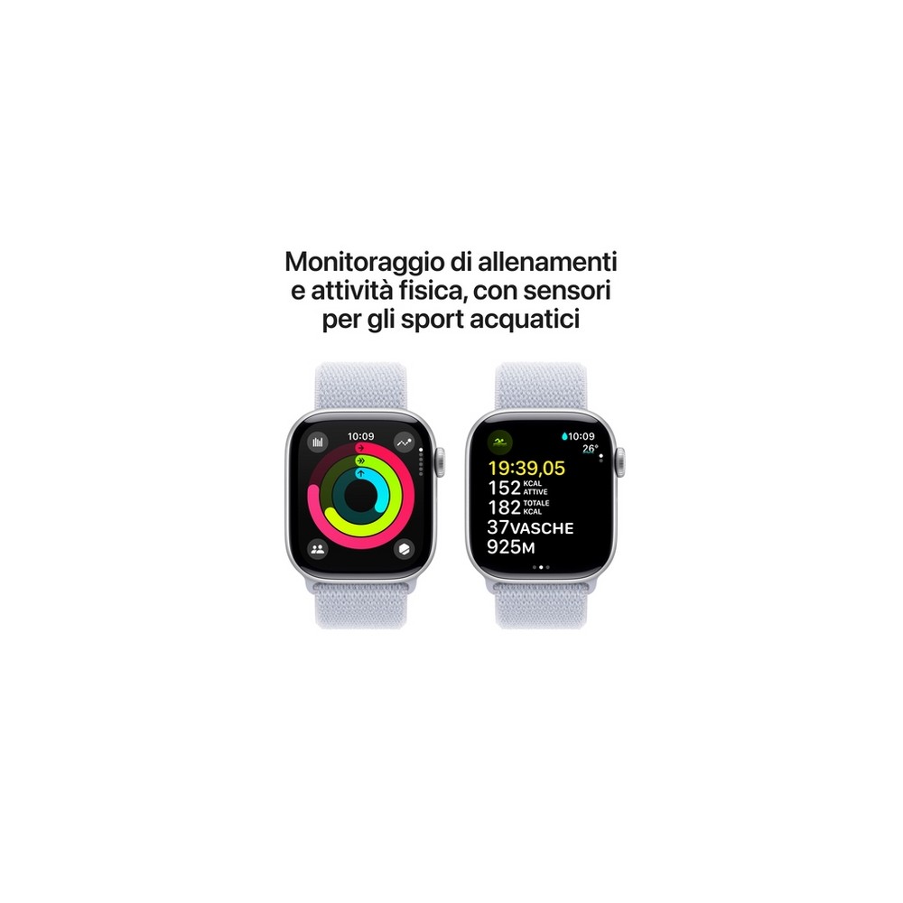 APPLE Apple Watch Series 10 GPS 42mm Silver Aluminium Case with Blue Cloud Sport Loop Offerte speciali