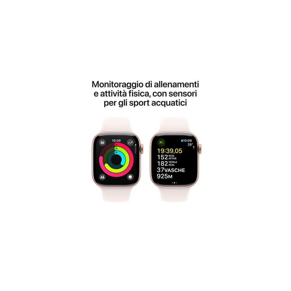 APPLE Apple Watch Series 10 GPS 42mm Rose Gold Aluminium Case with Light Blush Sport Band - M/L Offerta settimanale
