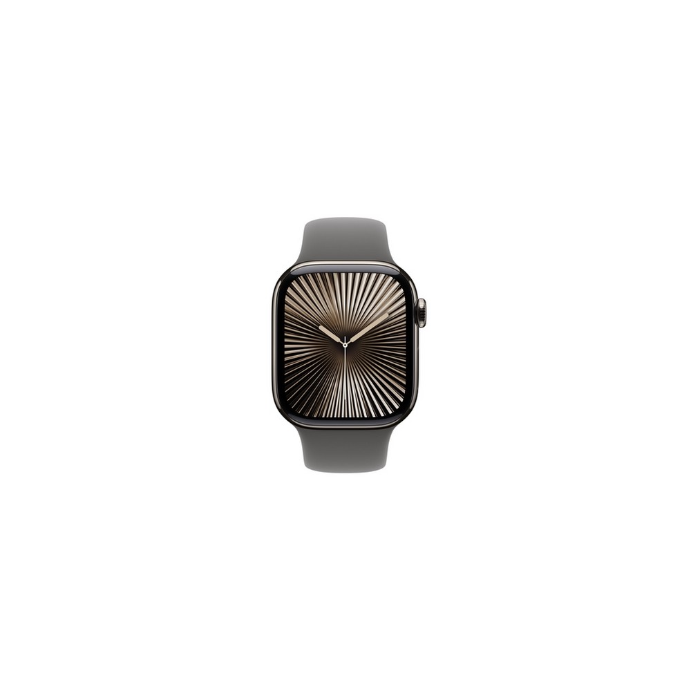 APPLE Apple Watch Series 10 GPS + Cellular 42mm Natural Titanium Case with Stone Grey Sport Band - M/L Trasporto libero internazionale