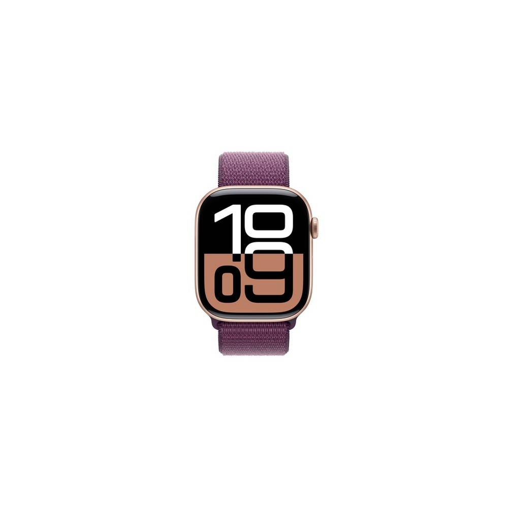 APPLE Apple Watch Series 10 GPS + Cellular 46mm Rose Gold Aluminium Case with Plum Sport Loop In Linea
