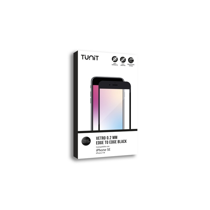 TUNIT Vetro "Edge to Edge" a doppia tempratura per iPhone 7 iPhone 8 e iPhone SE Soddisfazione Garantita