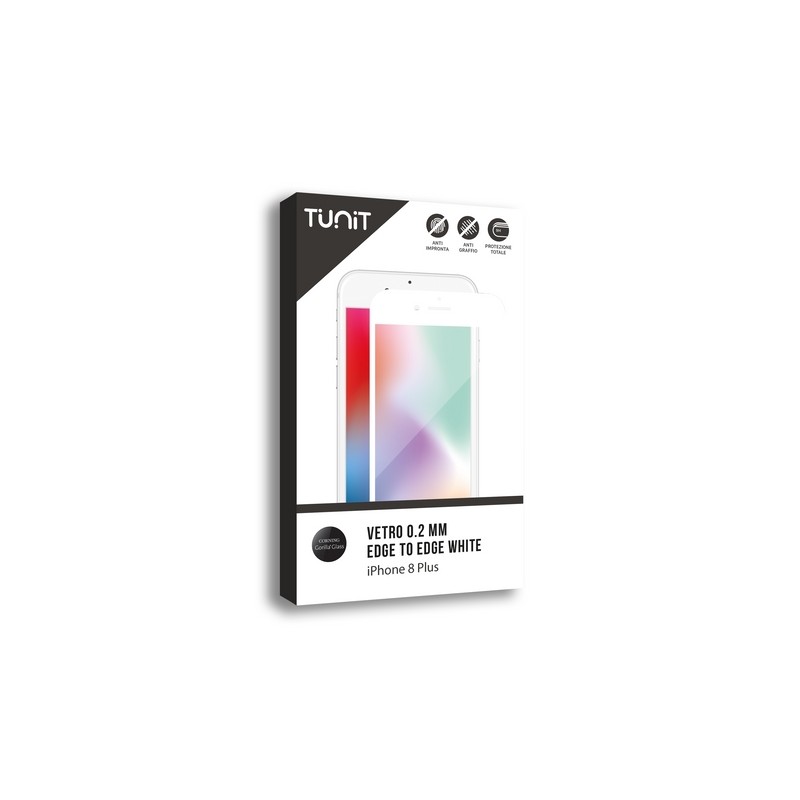 TUNIT Vetro "Edge to Edge"a doppia tempratura per iPhone 8 Plus - Bianco Comprare a buon mercato