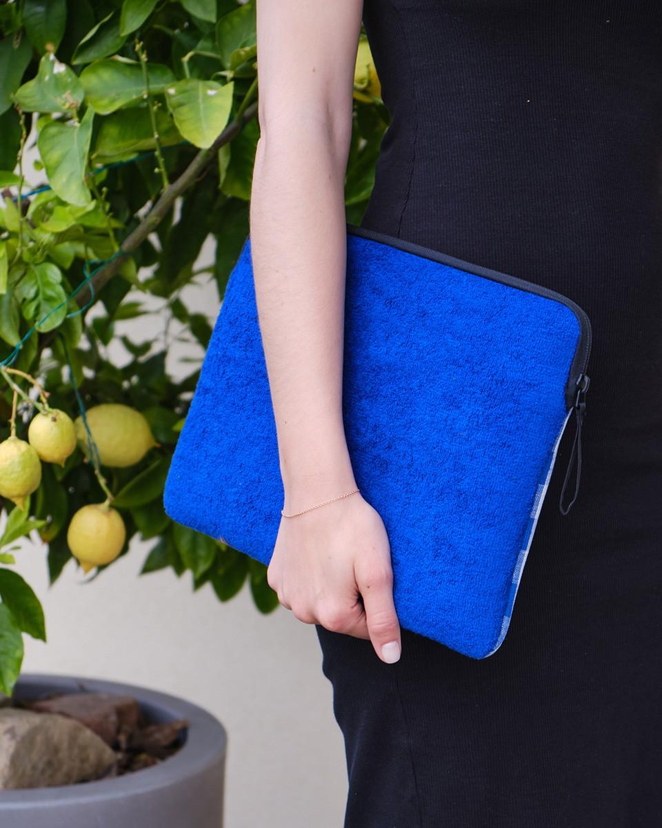 Wood'd Patch Blue Macbook Case Qualità