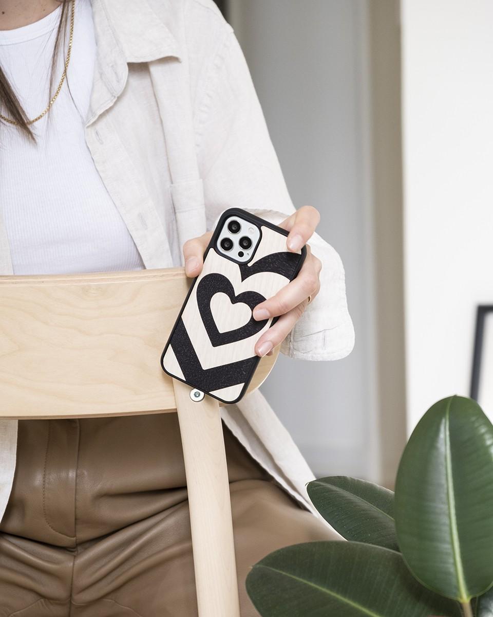 Wood'd Cuore Matto Nero Cover Consegna Veloce