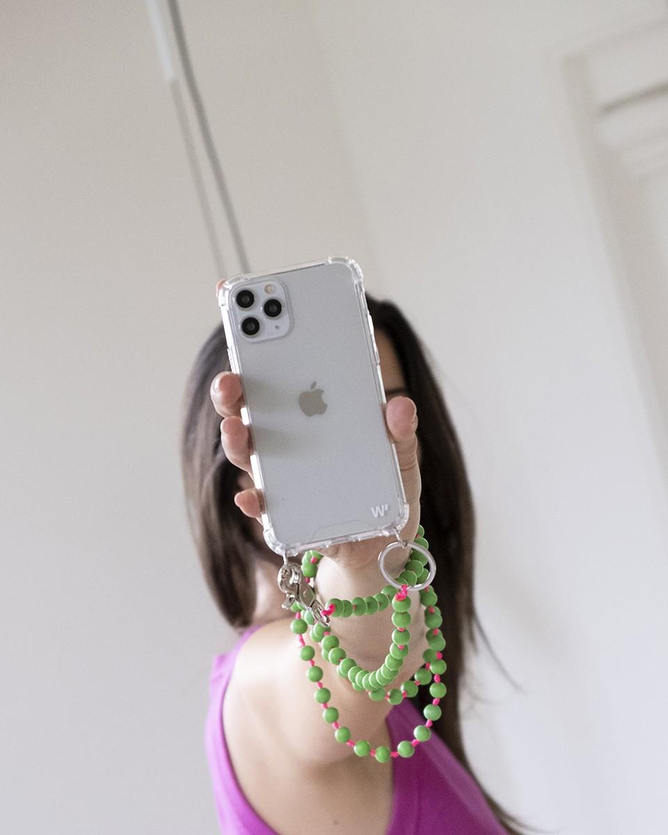 Wood'd Pearls Green Necklace Sconto