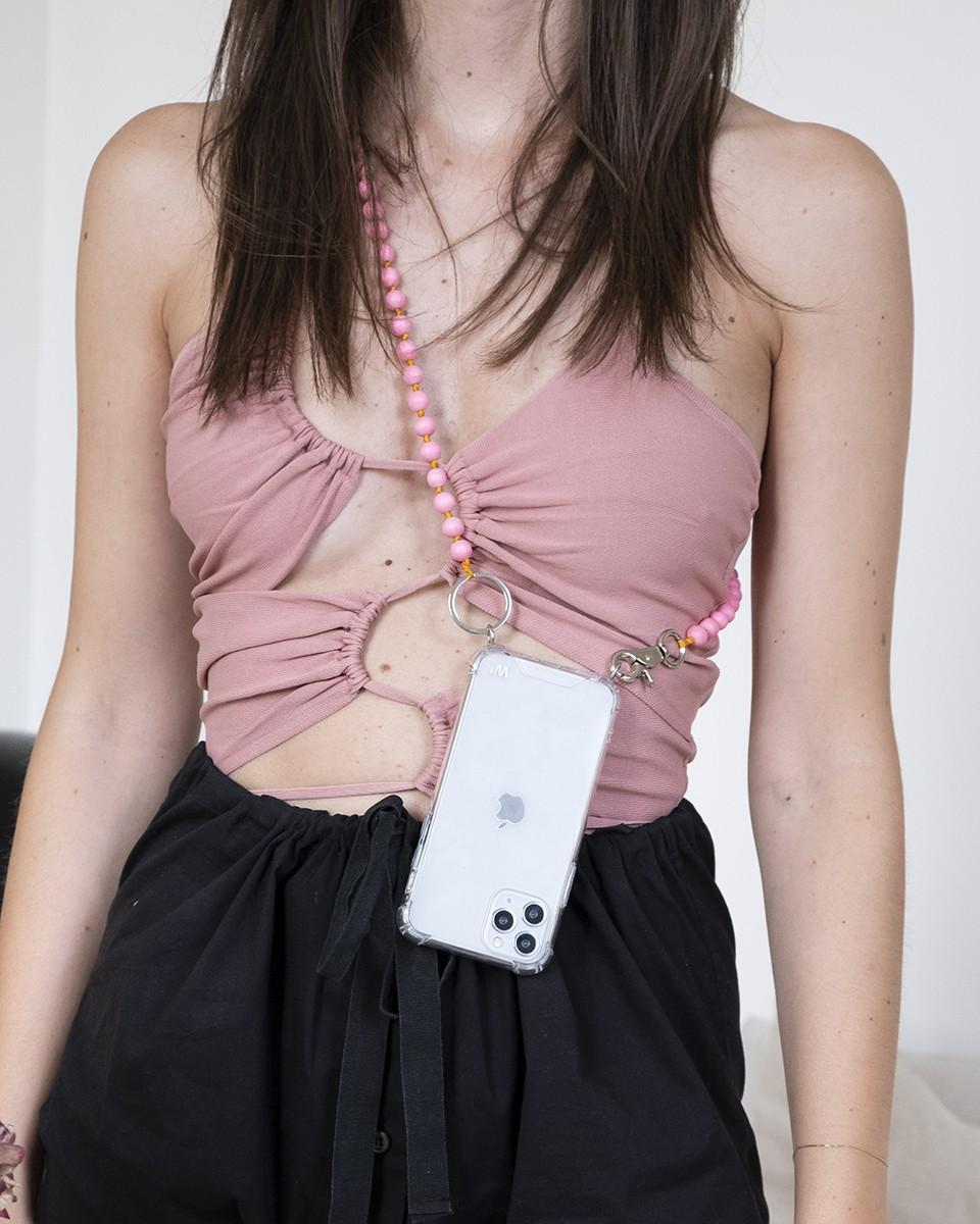 Wood'd Pearls Pink Necklace Offerta